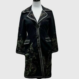 Carmen by Dance in Brazil Embroidered Black Coat Size Small